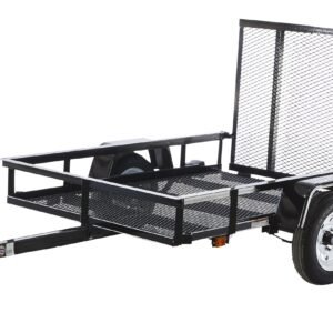 Carry-On Trailer 4-ft x 7-ft Steel Mesh Utility Trailer with Ramp Gate