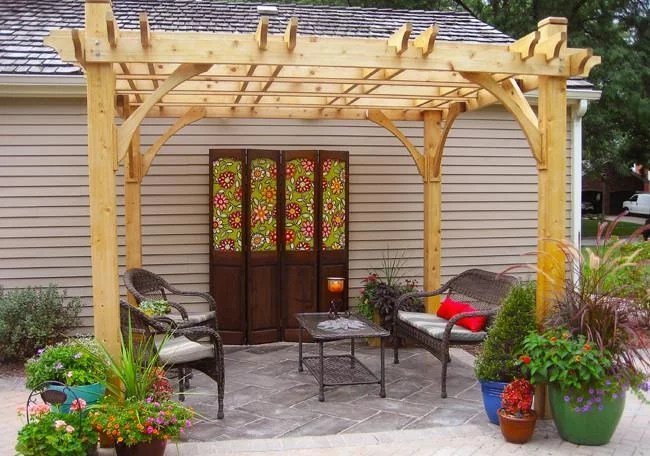 Pergola-Breeze-10x10-1-web-1.jpg Breeze 10′ x 10′ Cedar Wood Pergola – Outdoor Living Today - Image 1